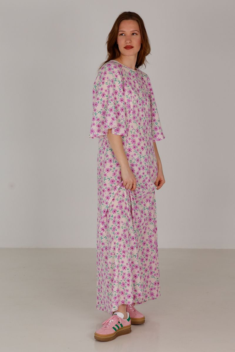 Benadotte purple floral dress
