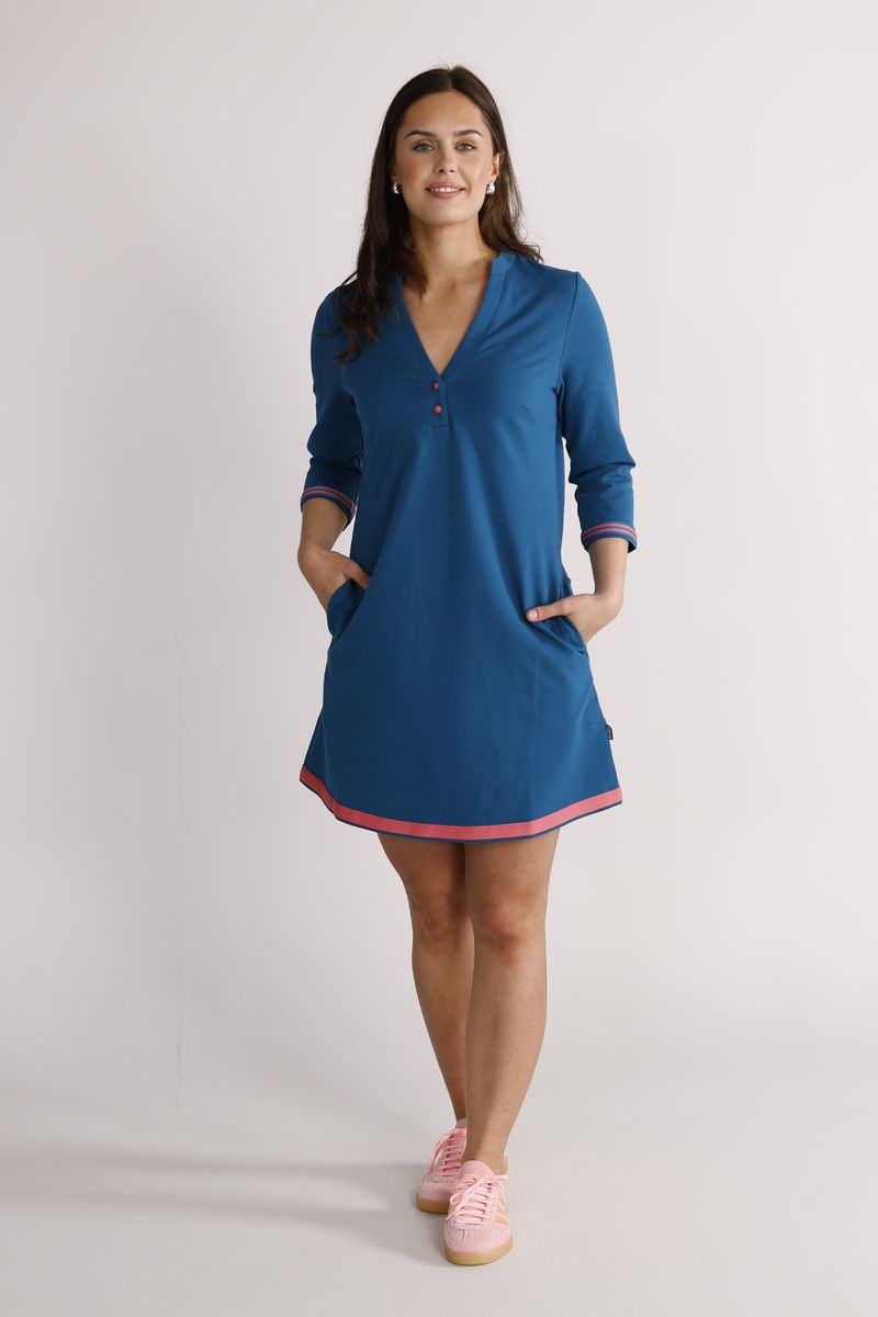Lucy petrol and coral dress