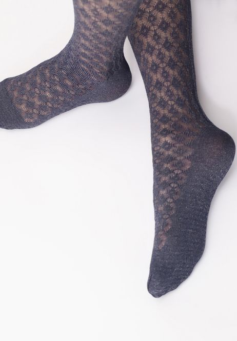 Main Image Crochet tights jeans blue  40 eco