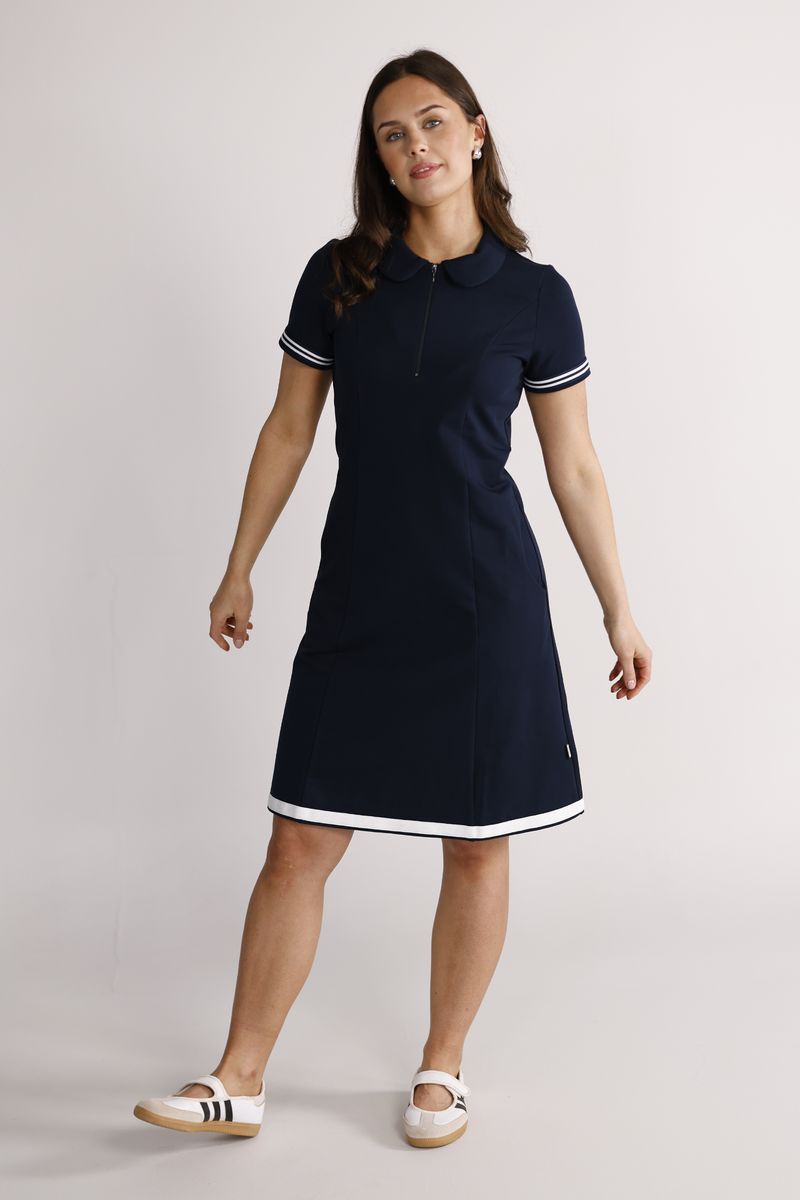 Eden navy blue and white dress