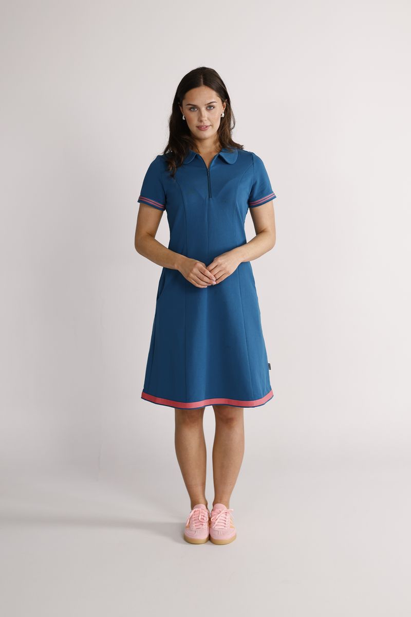 Eden petrol and coral dress