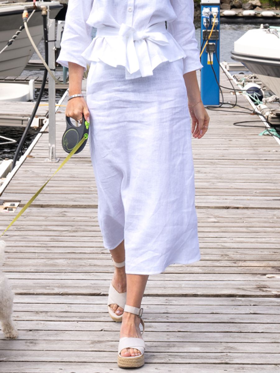 Agata skirt in white linen