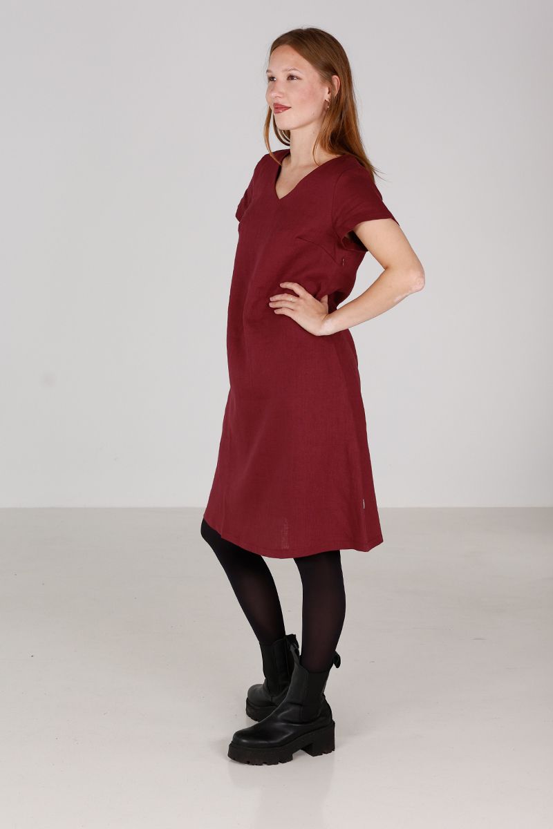 Hannalena plum linnen dress