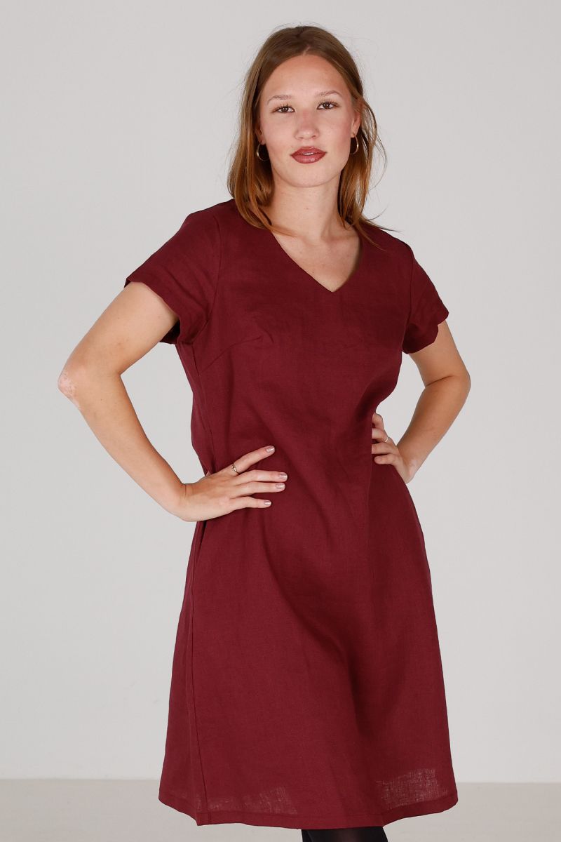 Hannalena plum linnen dress