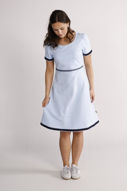Main Image Pauline sky blue and navy blue dress