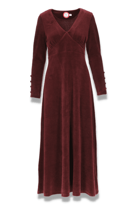 Main Image Inga burgundy long velvet dress