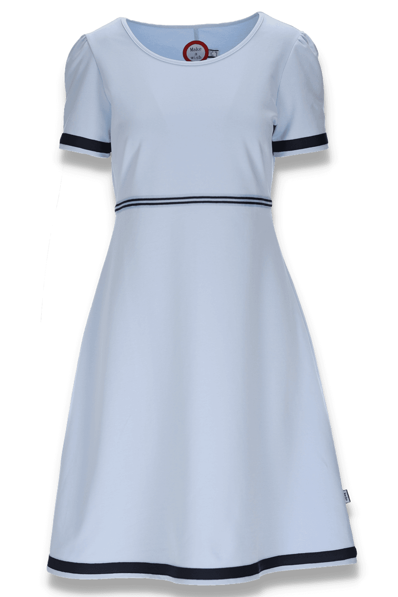 Pauline sky blue and navy blue dress