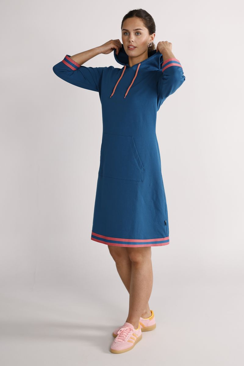 Dagny petrol and coral dress