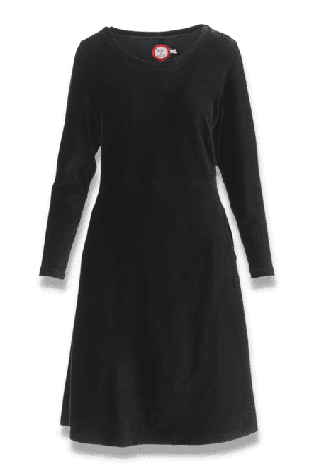 Main Image Anja black basic dress in babycord