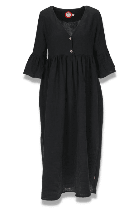 Main Image India black melange boho chic dress