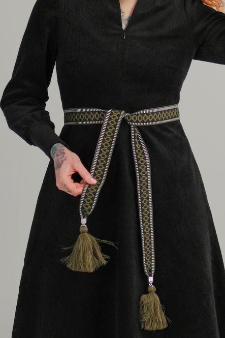 Main Image Belt ribbon black khaki 4 cm