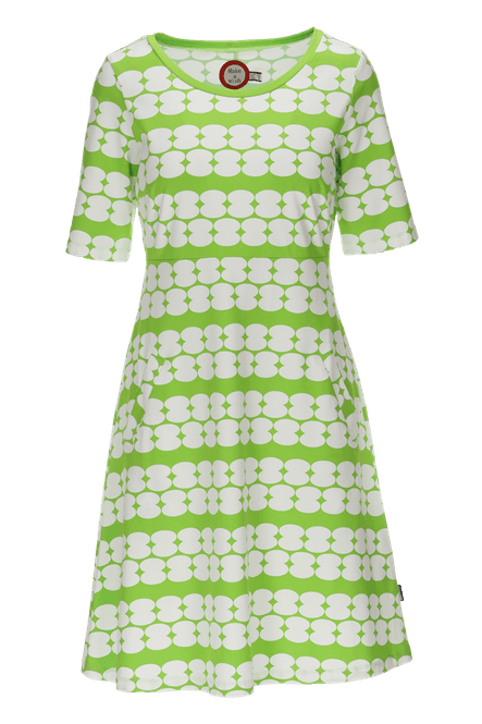 Main Image Karina limegreen and white patterned dress