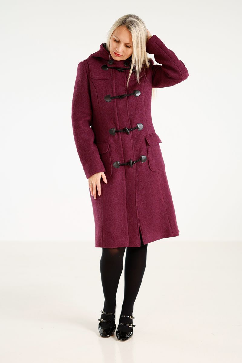 Idunn Duffel coat plum wool
