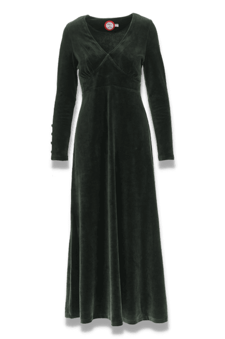 Main Image Inga combogreen long velvet dress