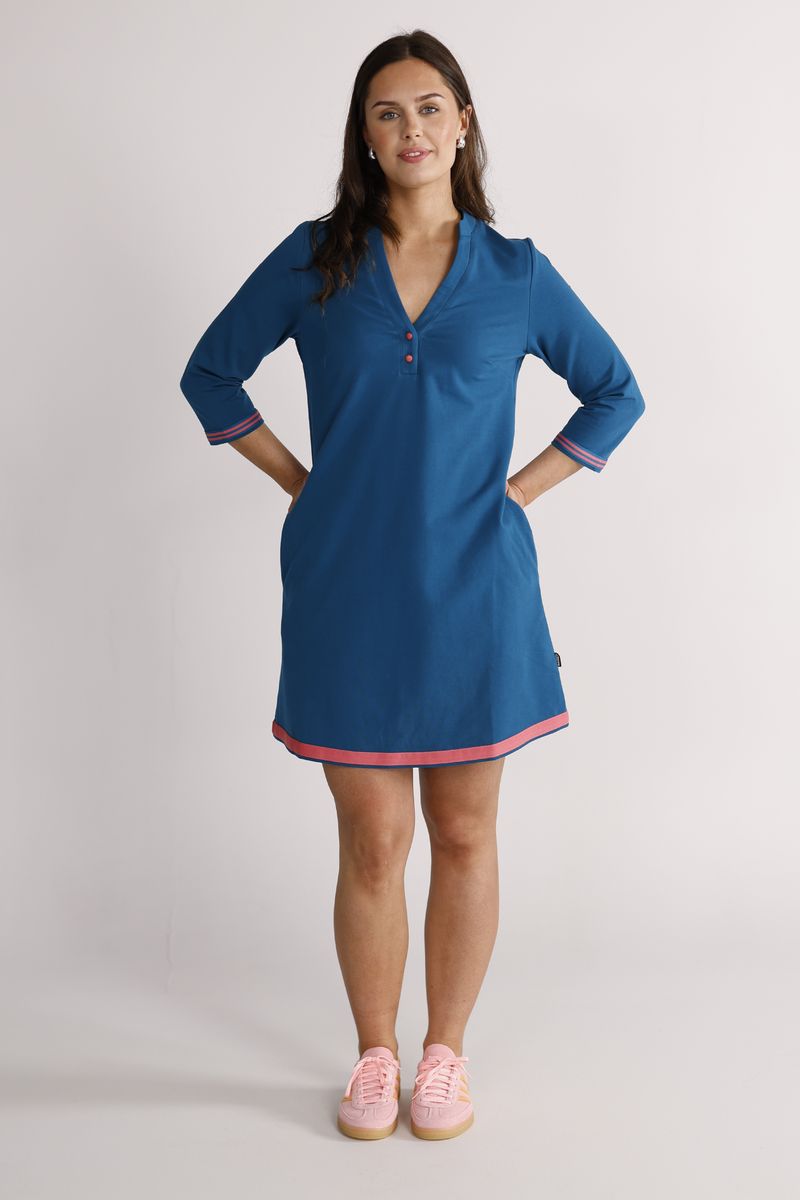 Lucy petrol and coral dress