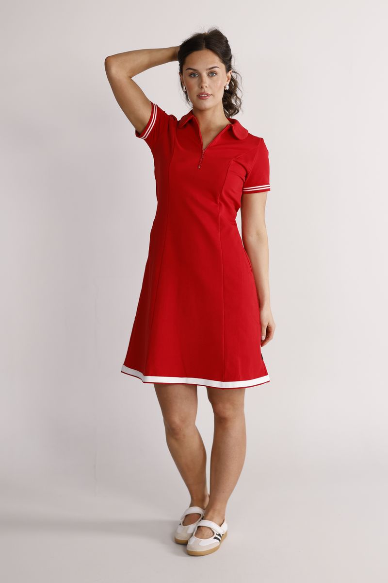 Eden red and white dress